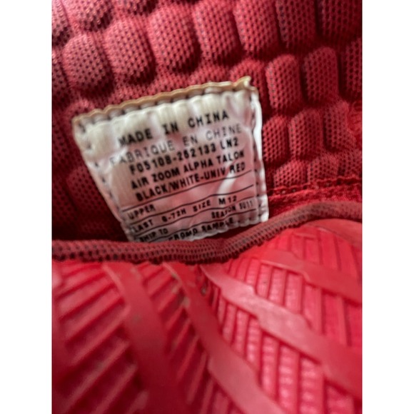 Nike Zoom Air Alpha‎ Talon Football Cleats Men's Sz 12 Red / Black Promo Sample - Picture 5 of 14